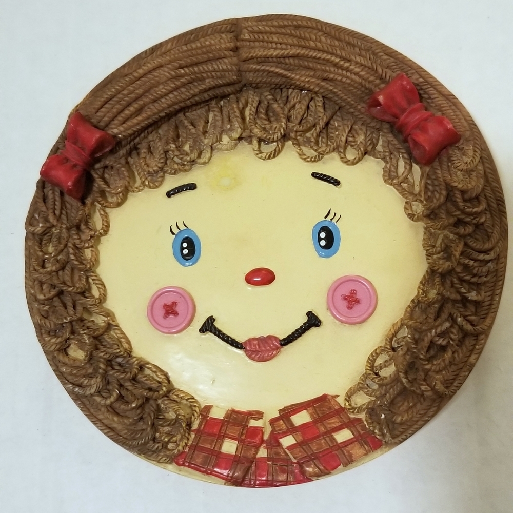 Rag doll ceramic tea tray decorative